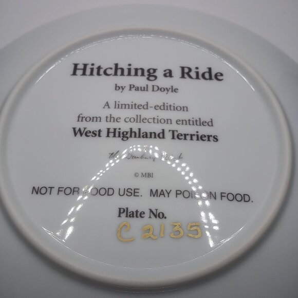 Decorative Limited Edition West Highland Terrier Collectible Plate by Paul Doyle - Picture 6 of 9